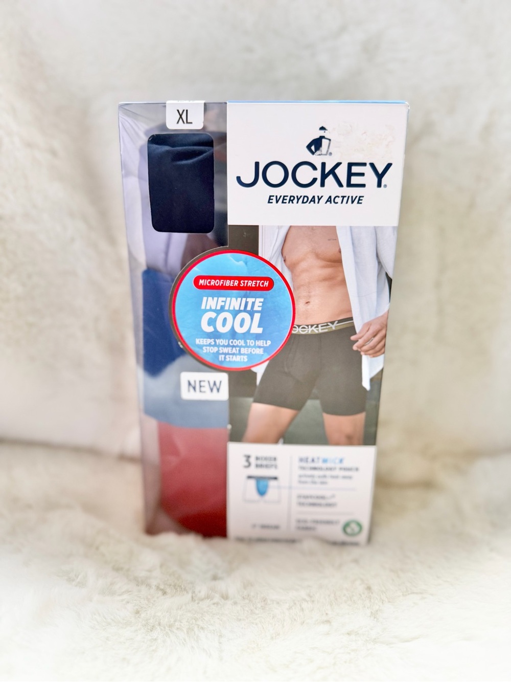 Jockey Everyday Active Boxer Briefs Microfiber Stretch infinite COOL- 6”inseam